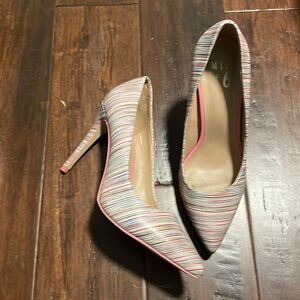Mix No. 6 Multicolor Striped Pointed-Toe Heels